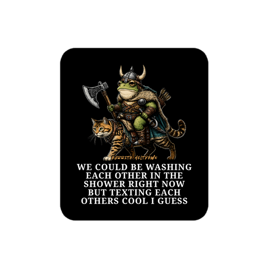 Washing Each Other In The Shower – Viking Frog Sticker Mockup
