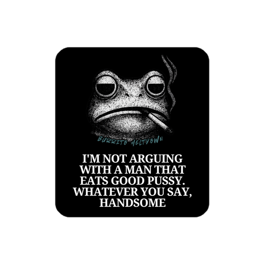 Whatever You Say Handsome – Smoking Frog Sticker Mockup