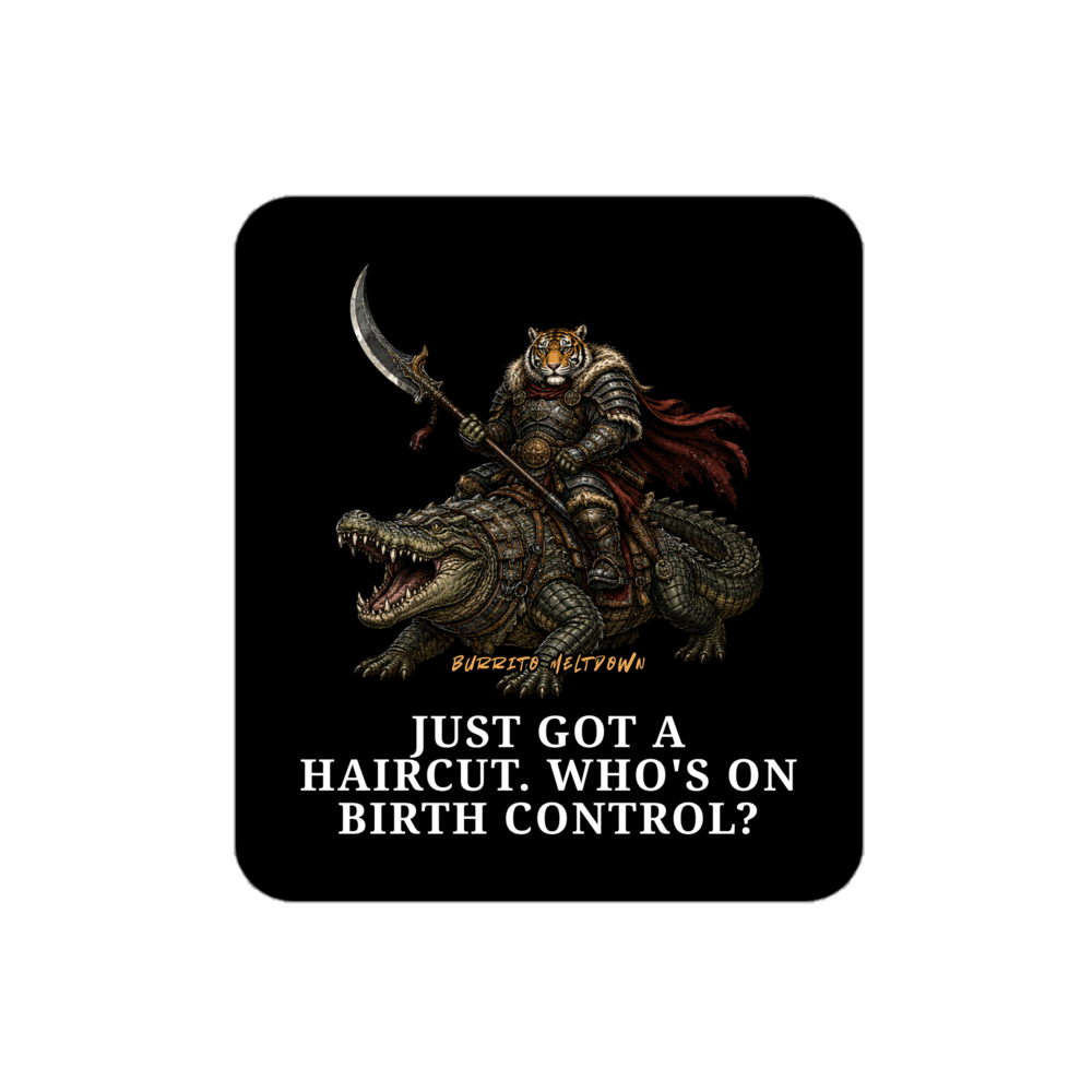 Who's On Birth Control – Croc Rider Sticker Mockup