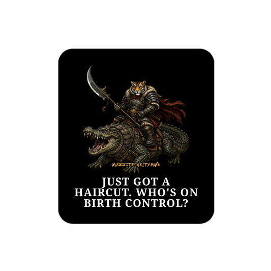 Who's On Birth Control – Croc Rider Sticker Mockup