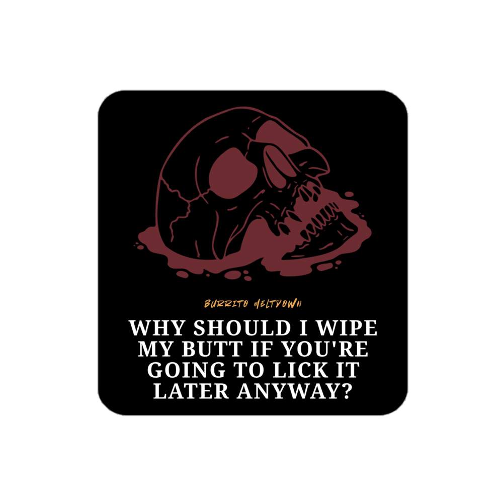 Why Should I Wipe – Crimson Skull Sticker Mockup