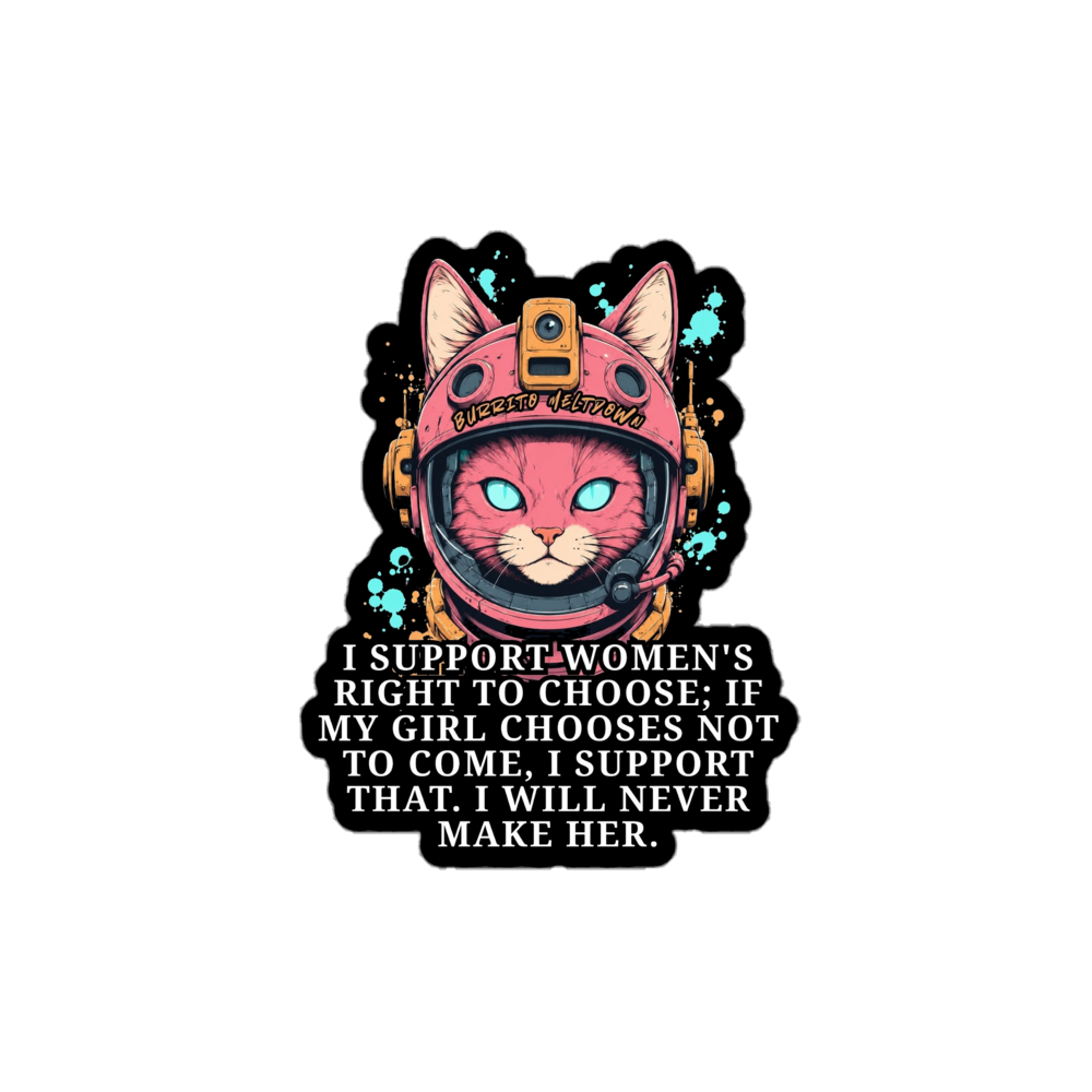 Women's Right To Choose – Cat Sticker Mockup