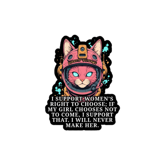 Women's Right To Choose – Cat Sticker Mockup