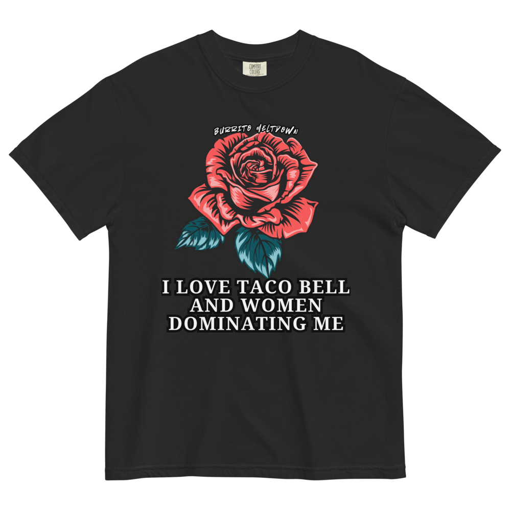 I Love Taco Bell - Rose Tee — black Comfort Colors tee