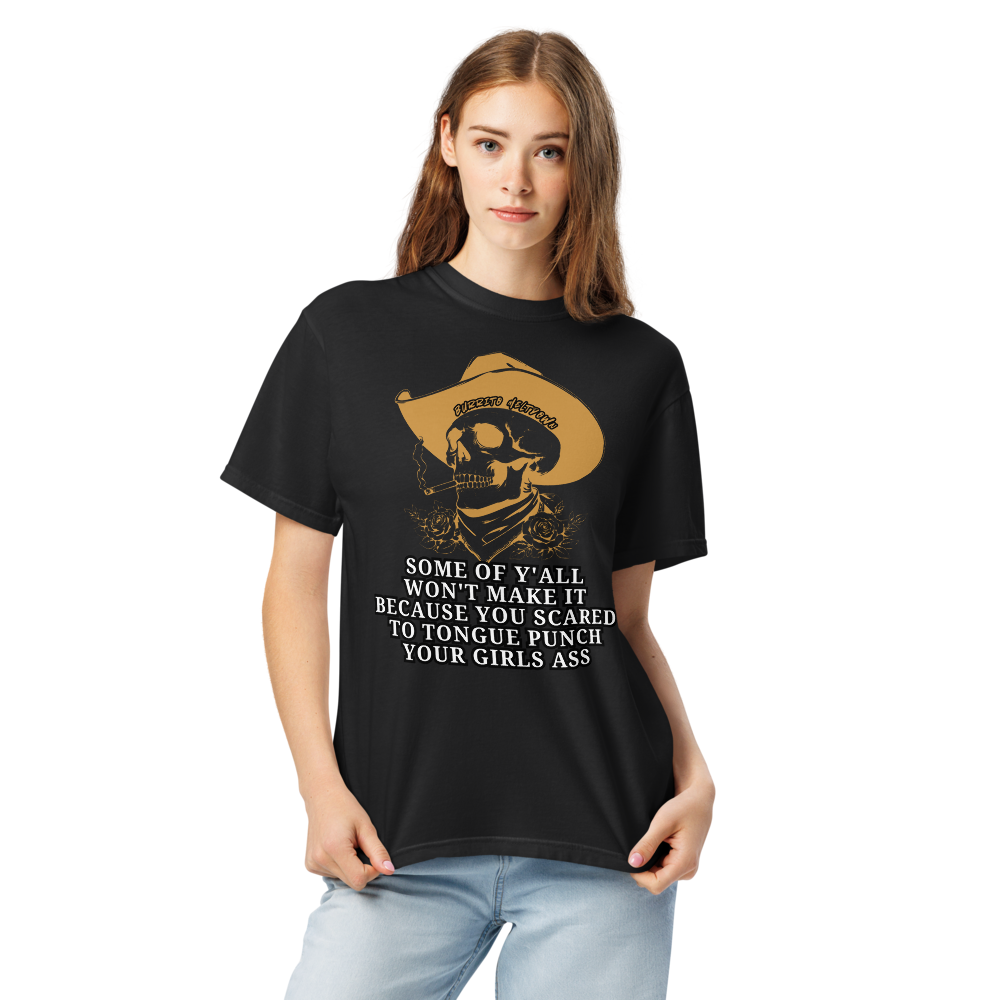 Some Of Yall Wont Make It - Cowboy Tee — black Comfort Colors tee
