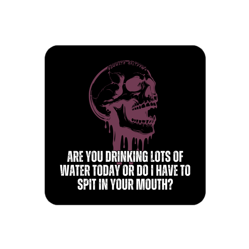 Spit In Your Mouth – Dripping Skull Sticker — black card kiss-cut sticker