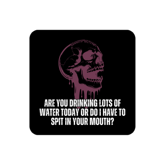 Spit In Your Mouth – Dripping Skull Sticker — black card kiss-cut sticker