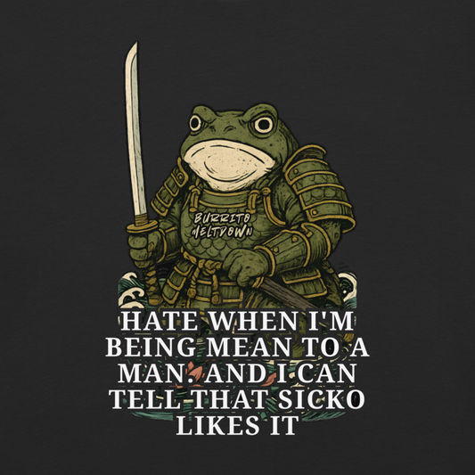 That Sicko Likes It - Samurai Frog Tee — black Comfort Colors tee