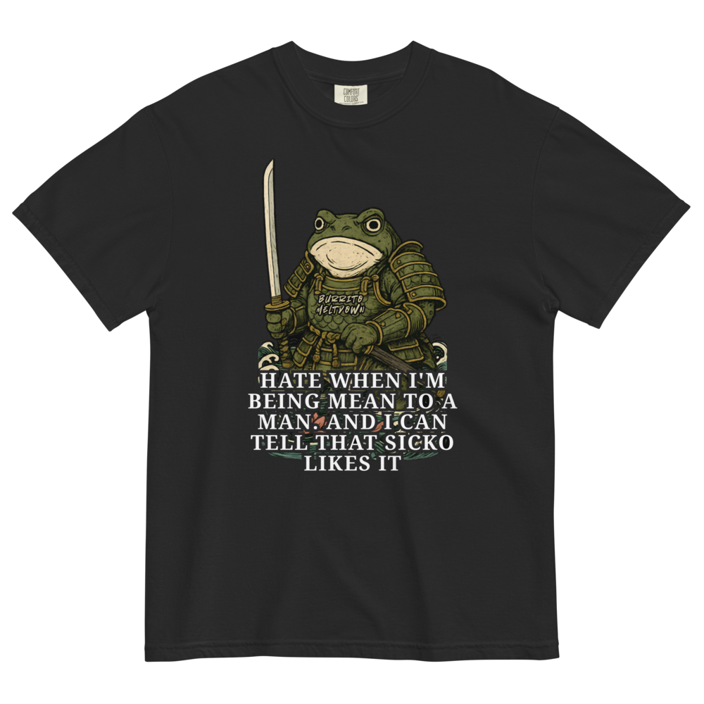 That Sicko Likes It - Samurai Frog Tee — black Comfort Colors tee