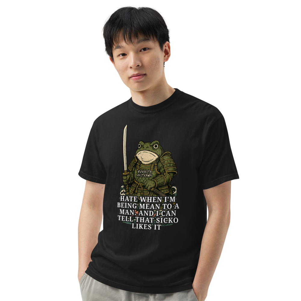 That Sicko Likes It - Samurai Frog Tee — black Comfort Colors tee