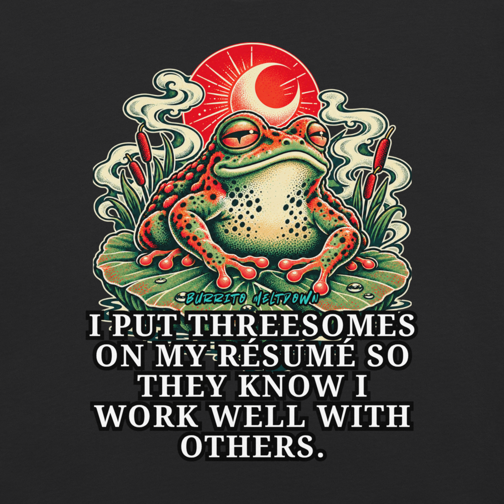 I Work Well With Others – Red Moon Frog Tee Mockup