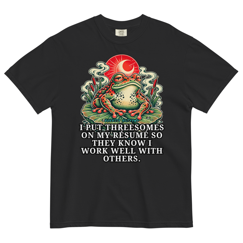 I Work Well With Others – Red Moon Frog Tee Mockup