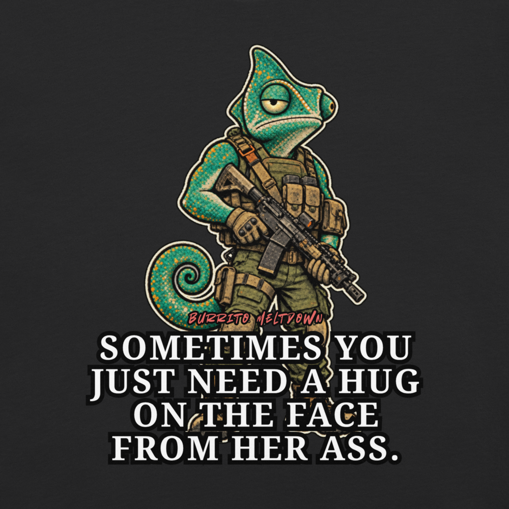 Sometimes You Need a Hug – Tactical Chameleon Warrior Tee Mockup
